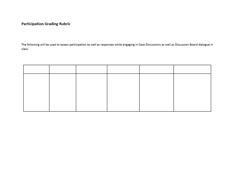 Participation Grading Rubric - 24 | PDF
