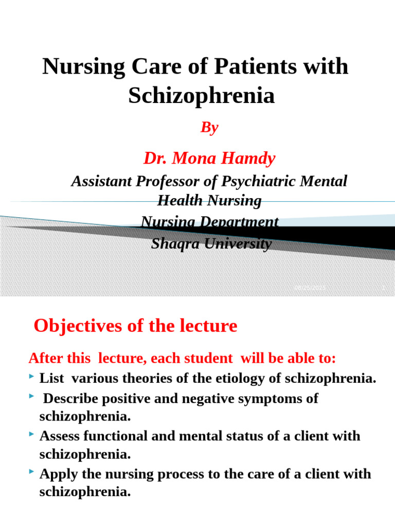 Nursing Care for Schizophrenia Patients | PDF | Schizophrenia ...