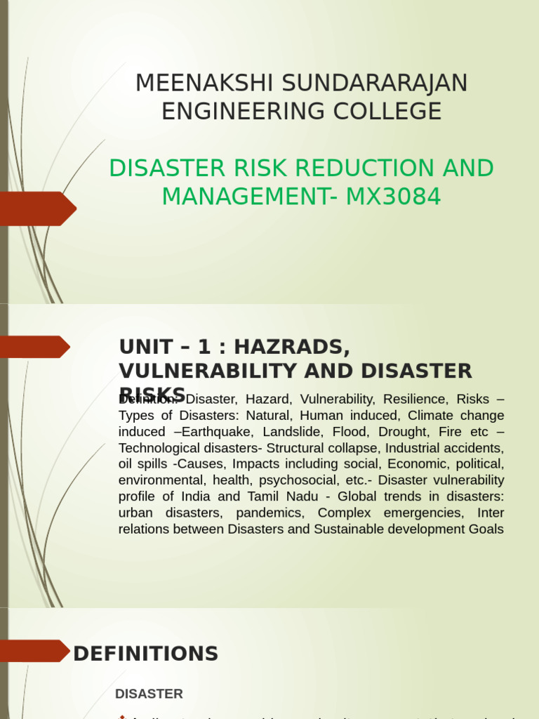 Disaster Risk Reduction Overview | PDF | Natural Disasters | Climate Change