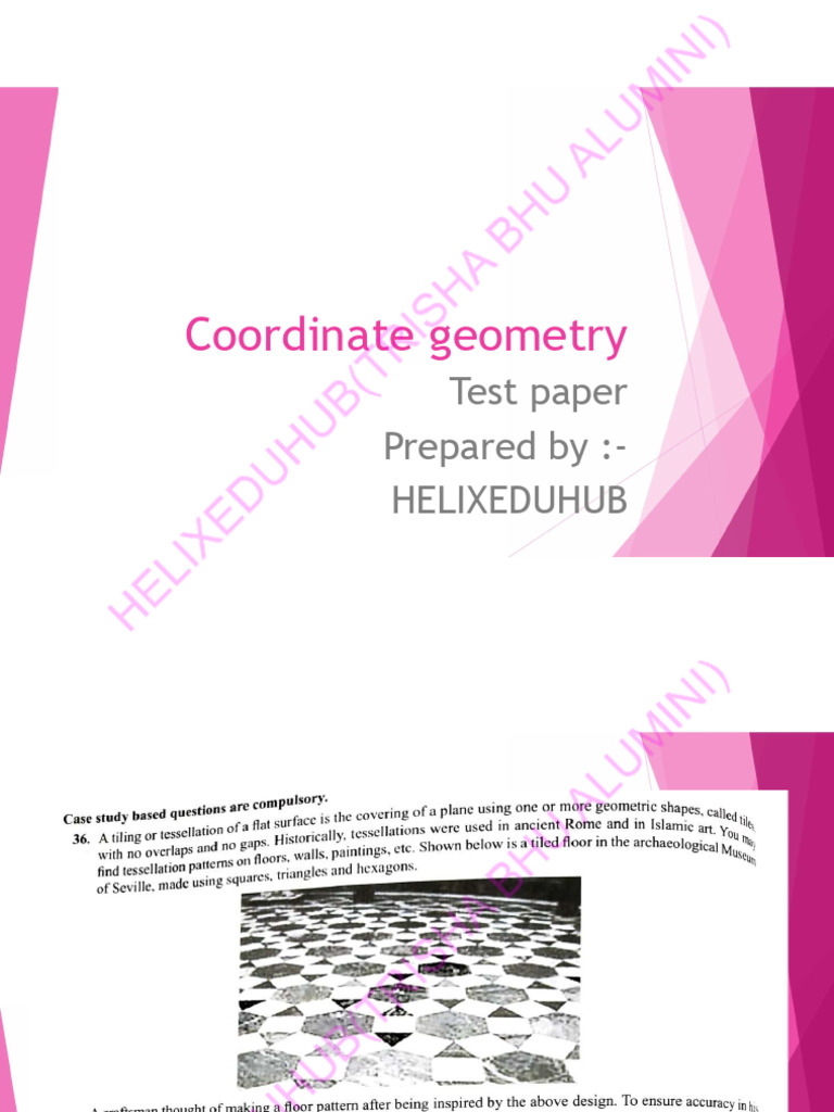 Coordinate Geometry Test Paper Class10th | PDF