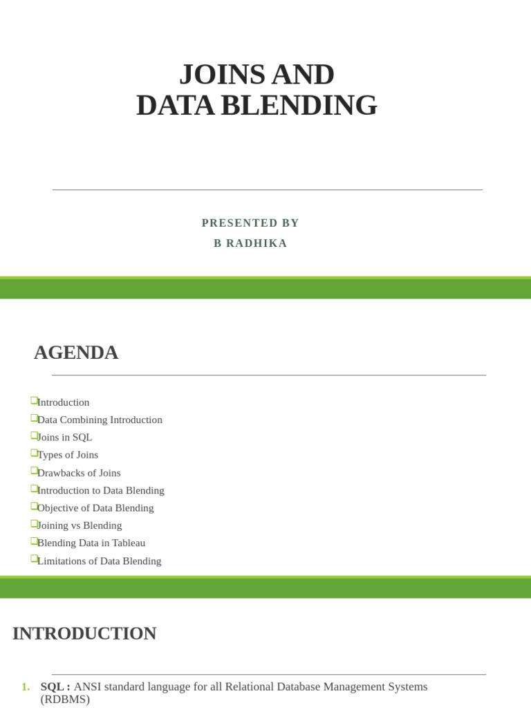 SQL Joins and Data Blending Explained | PDF | Relational Database | Sql