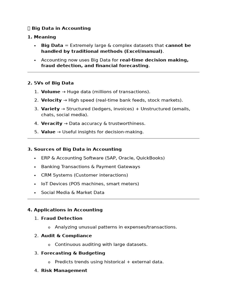 Key Features of Big Data in Accounting | PDF