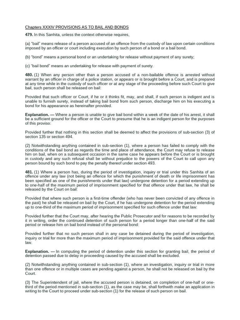 Bail and Bond Provisions Explained | PDF | Bail | Arrest