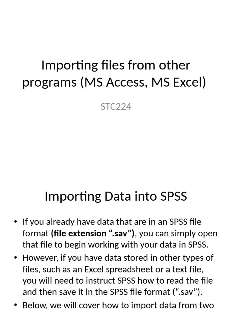Importing Excel Data into SPSS | PDF | Microsoft Excel | Spss