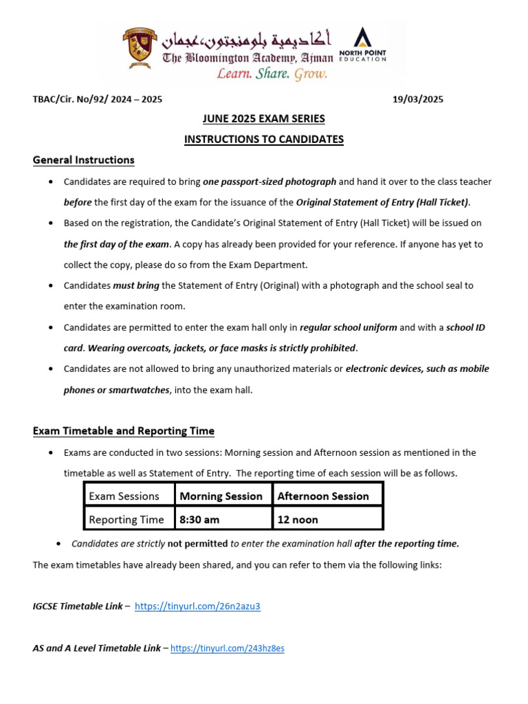 Cambridge IGCSE Exam Instructions 2025 | PDF | Pencil