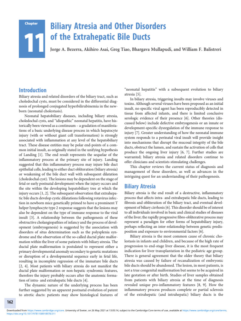Biliary Atresia: Diagnosis and Management | PDF | Liver | Cirrhosis