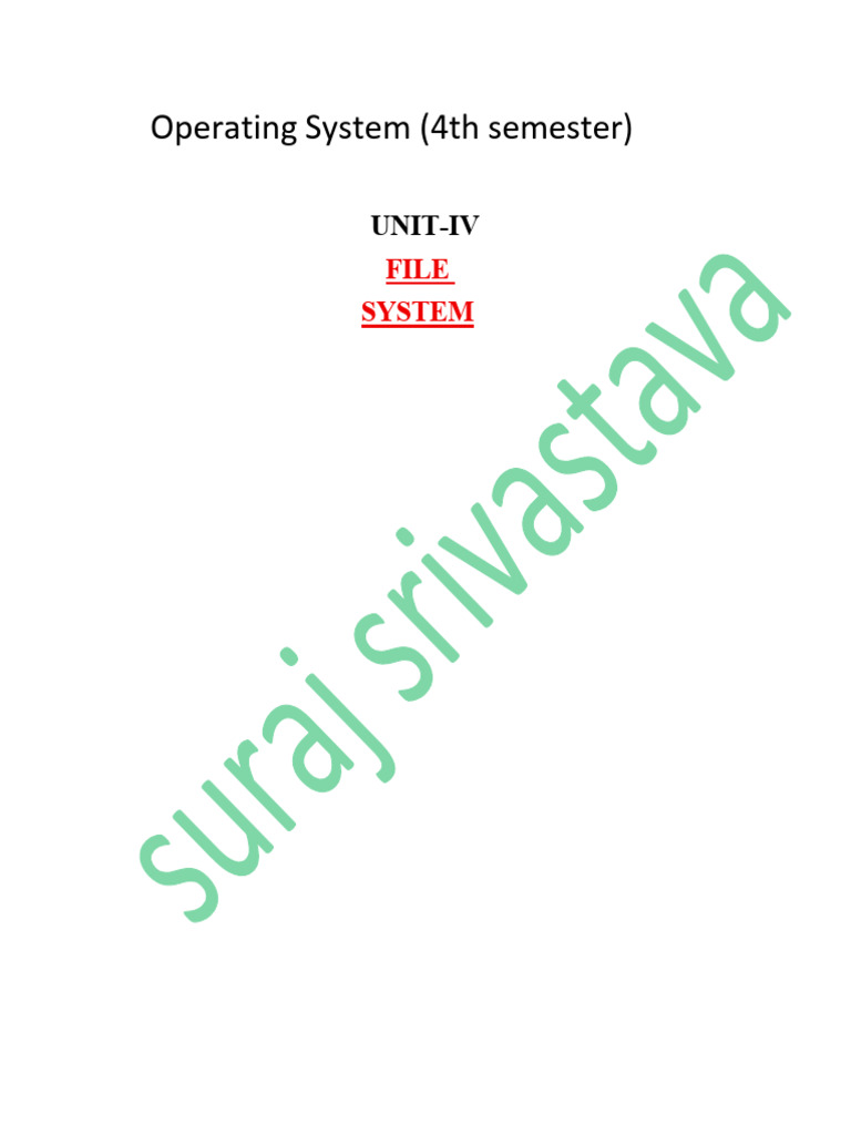 File System Concepts in Operating Systems | PDF | Computer File | File ...