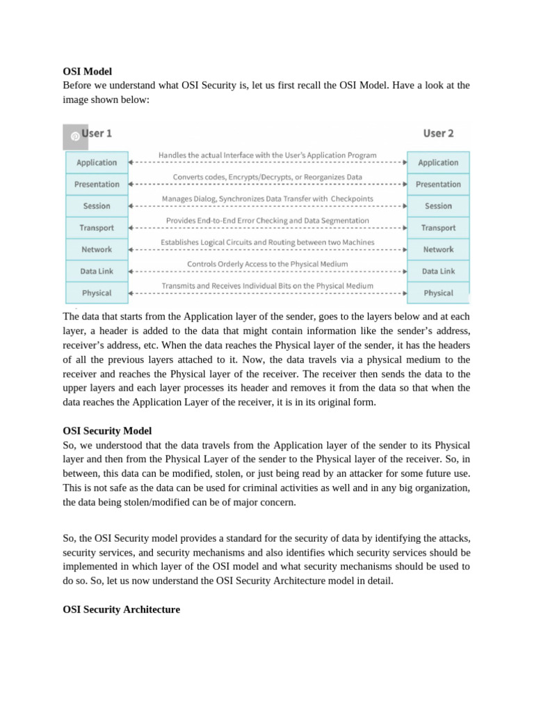 OSI Security Architecture Explained | PDF | Denial Of Service Attack ...