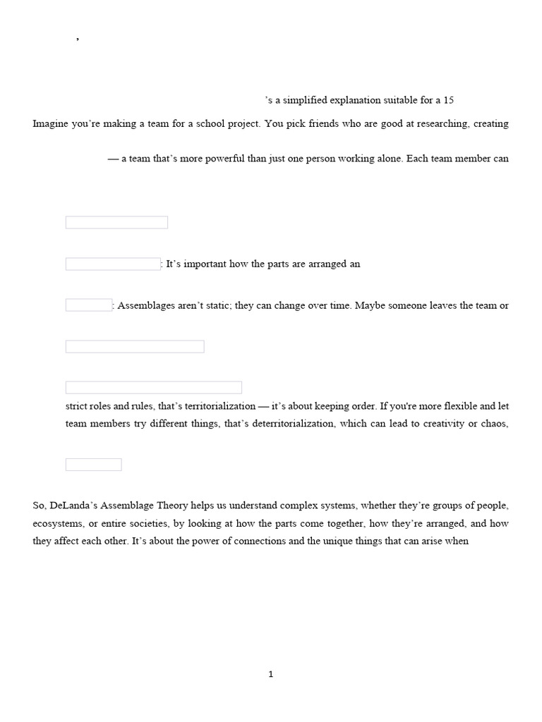 DeLanda's Assemblage Theory Explained | PDF