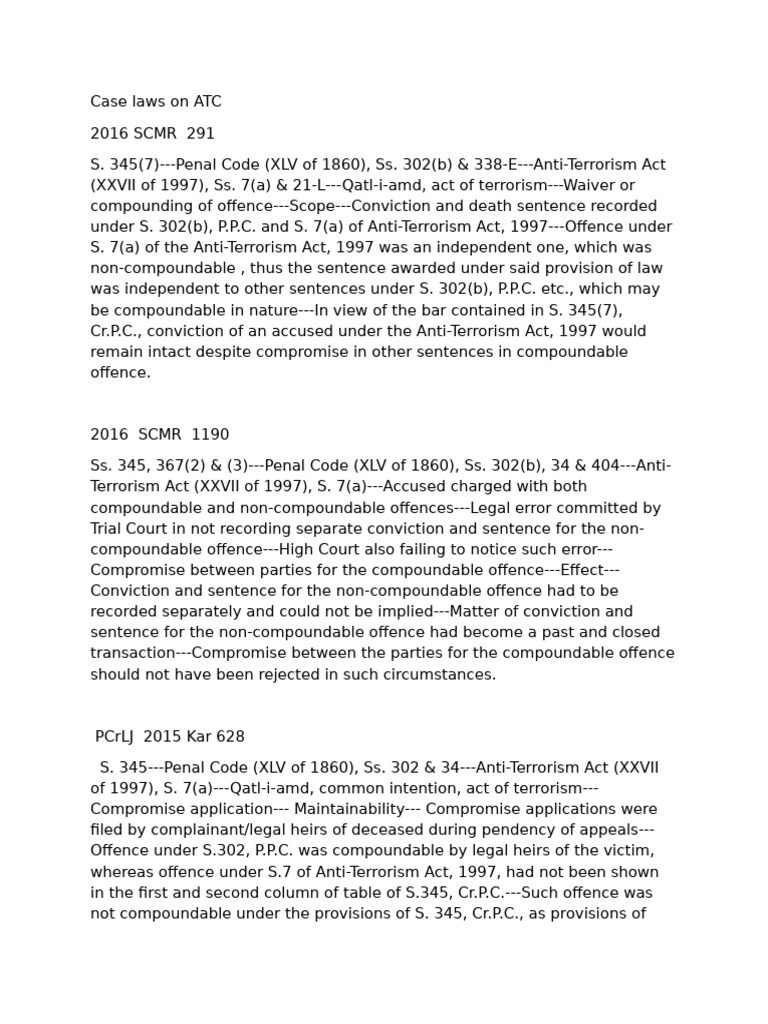 Case Law Analysis on Anti-Terrorism Act | PDF | Crimes | Crime & Violence
