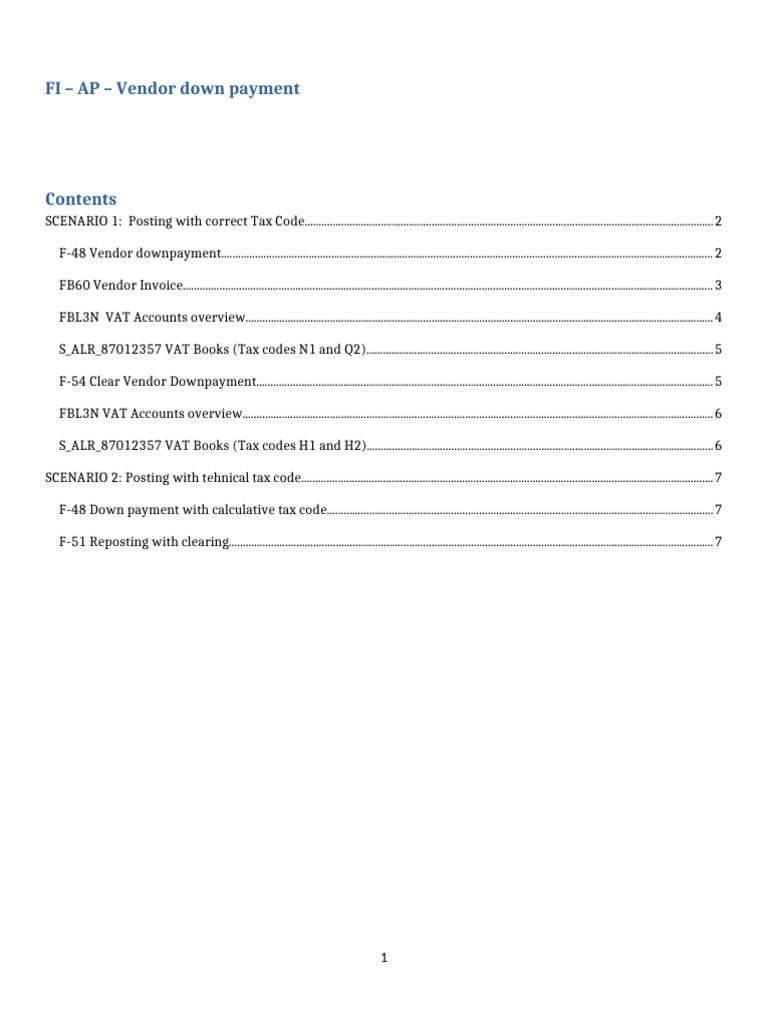 Vendor Down Payment Posting Guide | PDF | Invoice | Payments