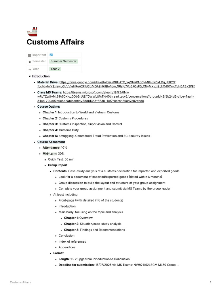 Customs Affairs | PDF
