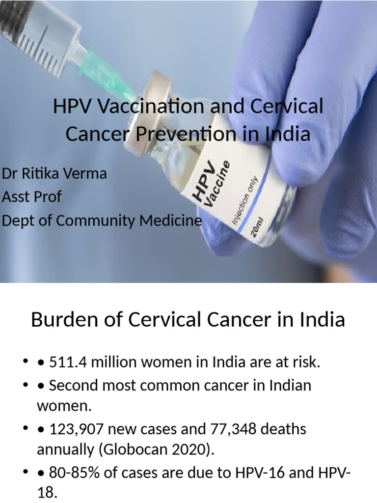 HPV Vaccination for Cervical Cancer in India | PDF | Vaccines ...