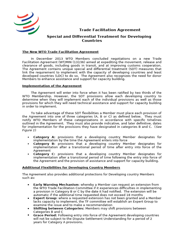 Tfa Dev Count Brochure e | PDF | World Trade Organization | Globalization