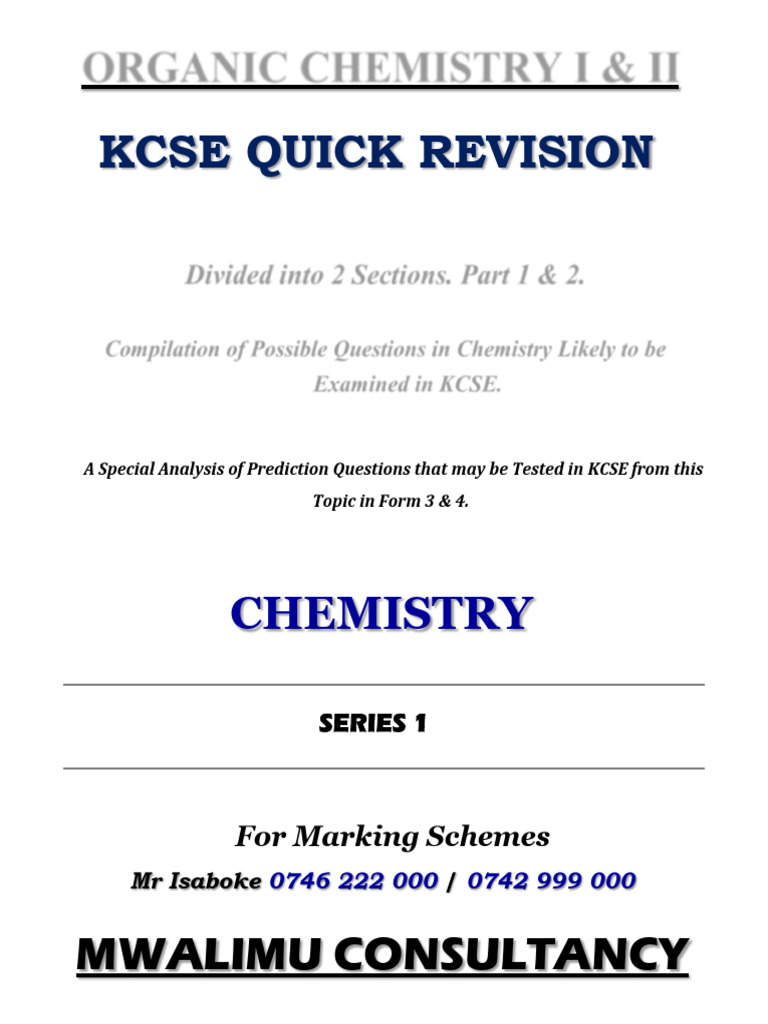KCSE Organic Chemistry Revision Guide | PDF | Chlorine | Petroleum