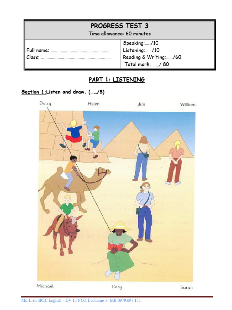 English Progress Test 3 for Students | PDF