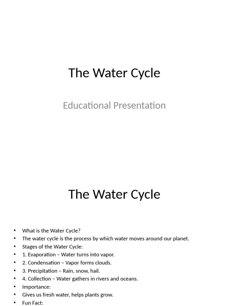 The Water Cycle | PDF