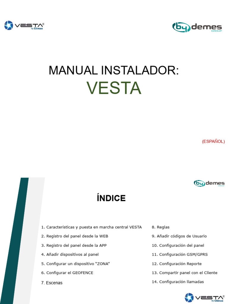 Manual Instalador VESTA 2.0 en Español | PDF | 3 G | Contraseña