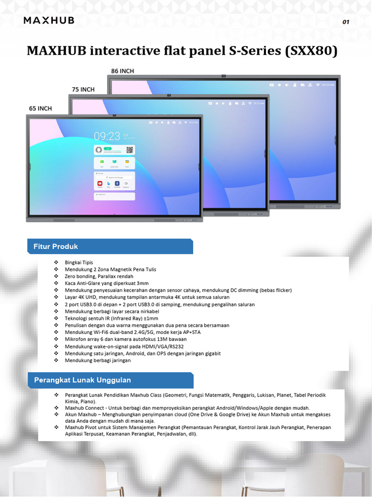 Panel Interaktif MAXHUB S-Series 4K UHD | PDF