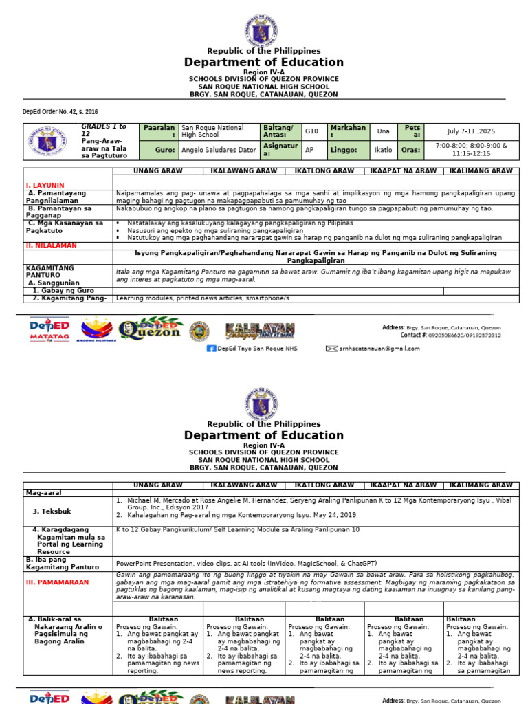 AP 10 DLL Wk4 | PDF
