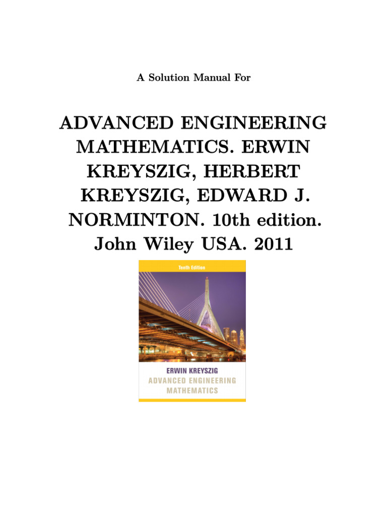 Kreyszig Advanced Math Solutions Manual | PDF | Ordinary Differential ...