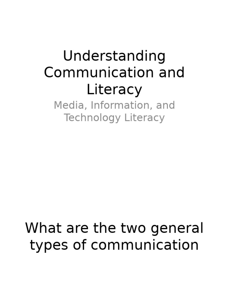 Communication and Literacy Essentials | PDF | Communication | Human ...