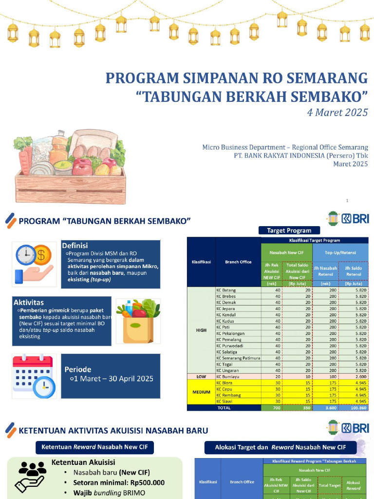 v3 Program Tabungan Berkah Sembako - pptx-1 | PDF