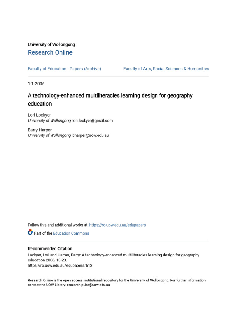 3-A Technology Enhanced Multiliteracies Le | PDF | Human Communication ...