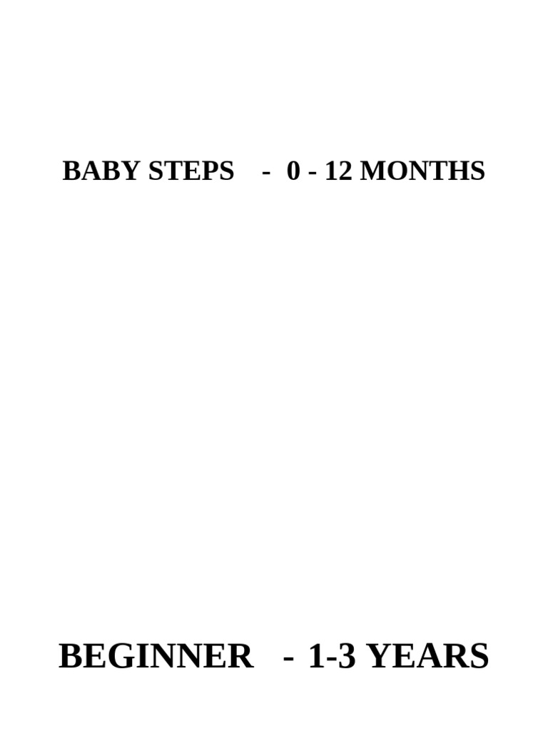 Baby Steps Developmental Levels | PDF