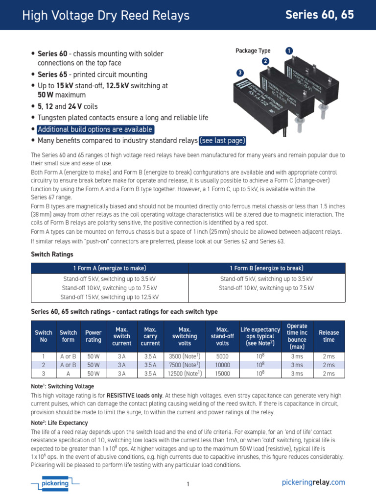 Safety in High Voltage Reed Relays | PDF | Relay | Switch