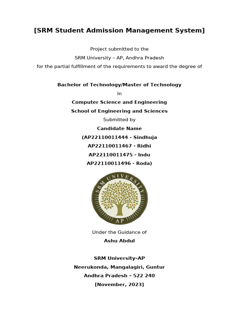 SRM Student Admission Management System | PDF | System | Computing