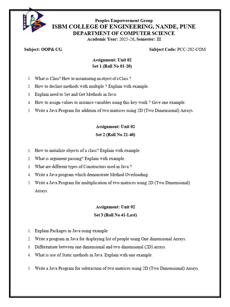 OOPCG Assignment 2 | PDF