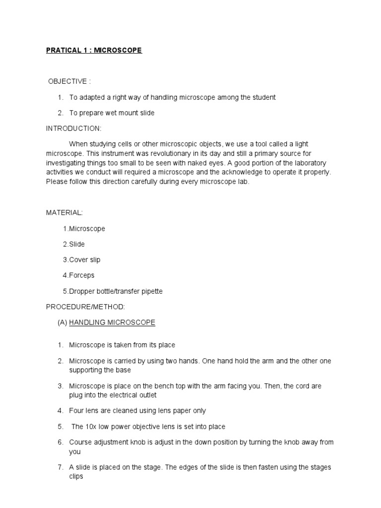 Microscope lab report letter e image