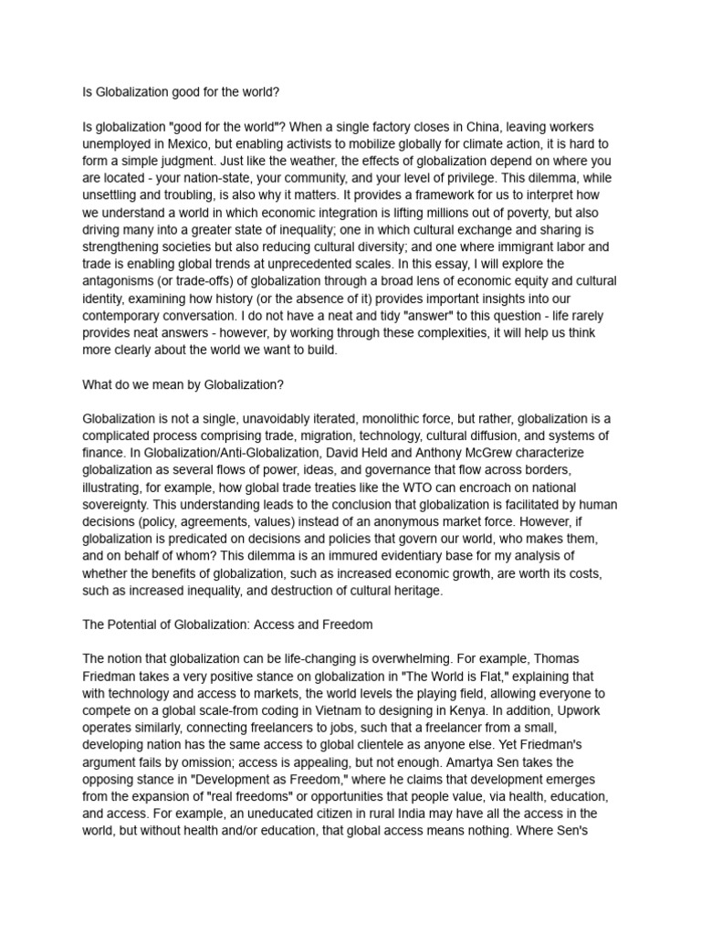 Globalization: Benefits and Challenges | PDF | Globalization | Economies