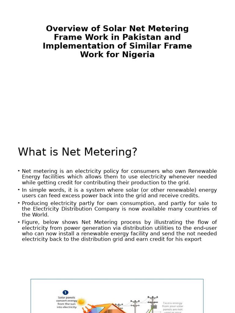 Net Metering Framework for Nigeria | PDF | Power (Physics) | Electric Power