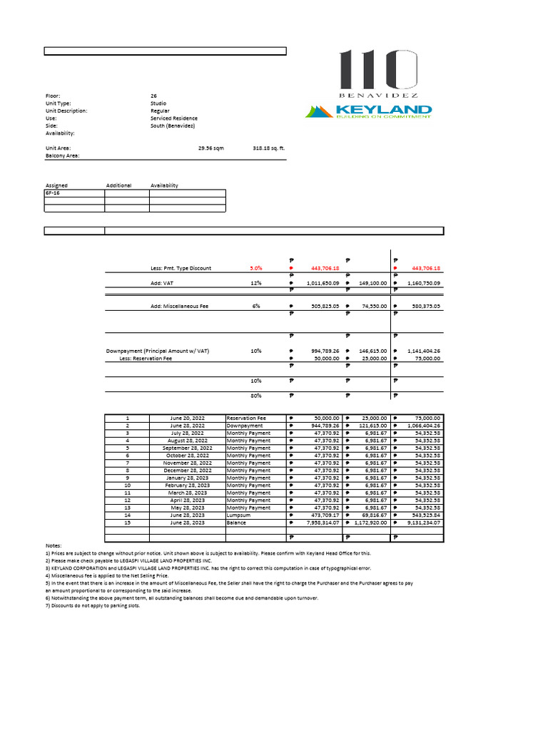 Studio Unit Reservation Details | PDF | Market (Economics) | Business