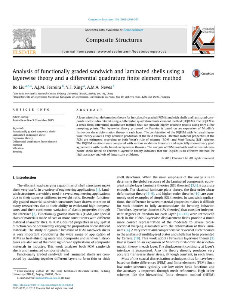Analysis of Functionally Graded Sandwich and Laminated Shells Using A ...