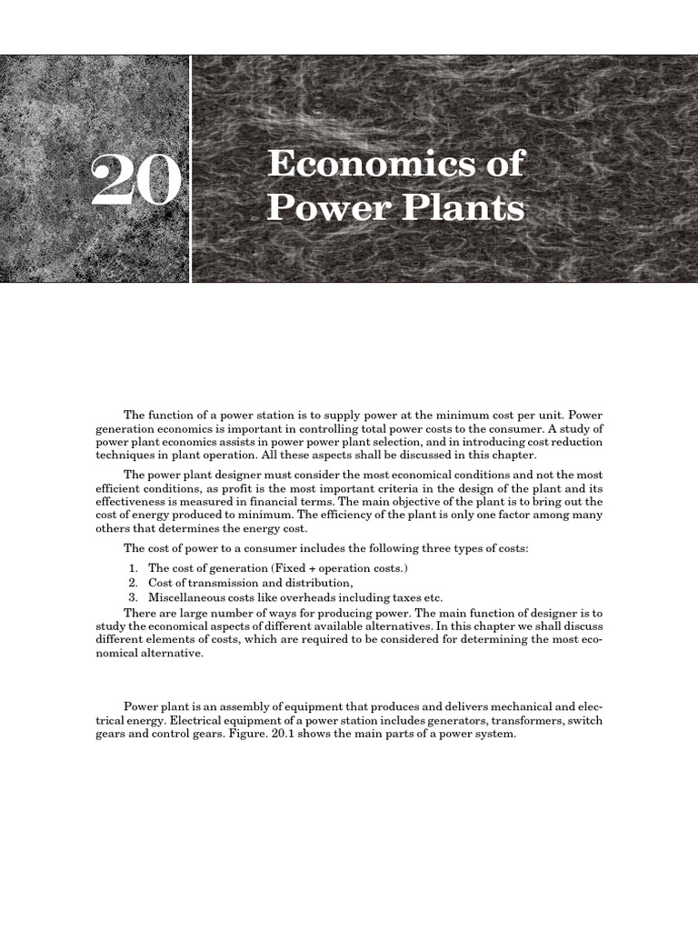 Economics of Power Plant | PDF | Power Station | Hydroelectricity