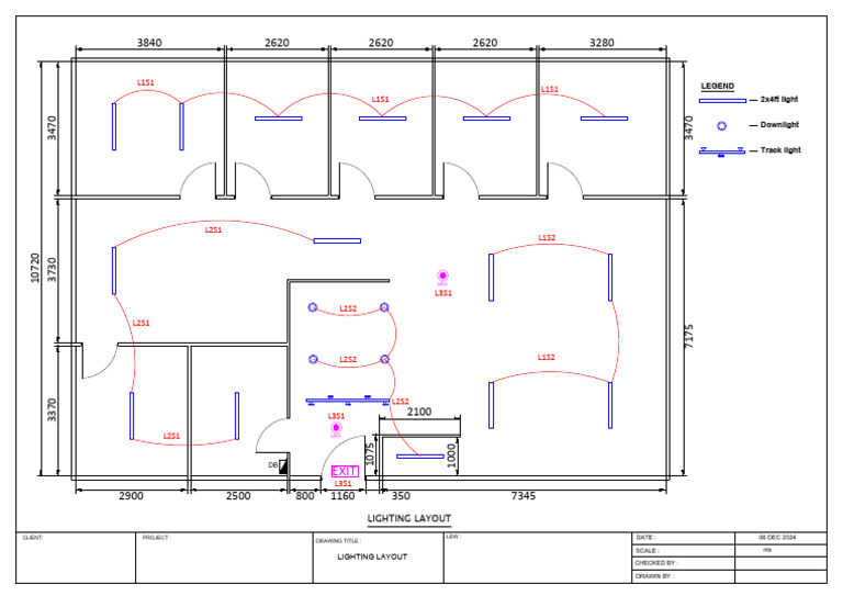 Lighting Layout Plan for Project | PDF