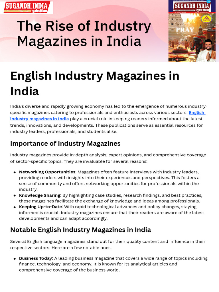 Industry Magazines in India: Insights & Trends | PDF | Knowledge ...