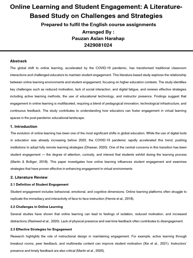 Enhancing Student Engagement in Online Learning | PDF | Educational ...