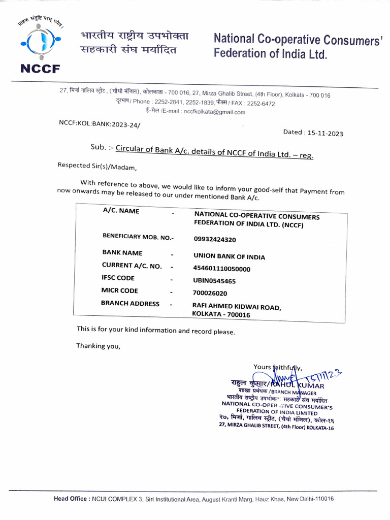 Union Bank Mandate Form Notification | PDF
