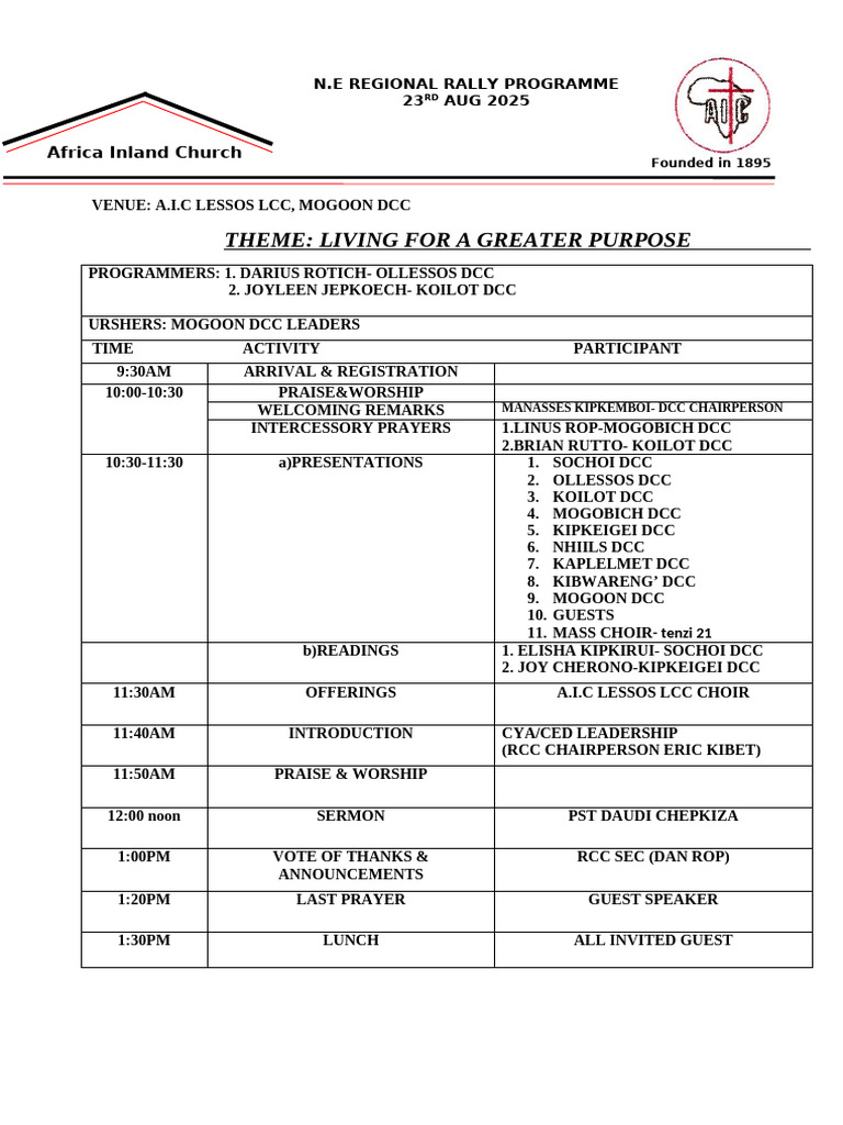 Rally Program | PDF
