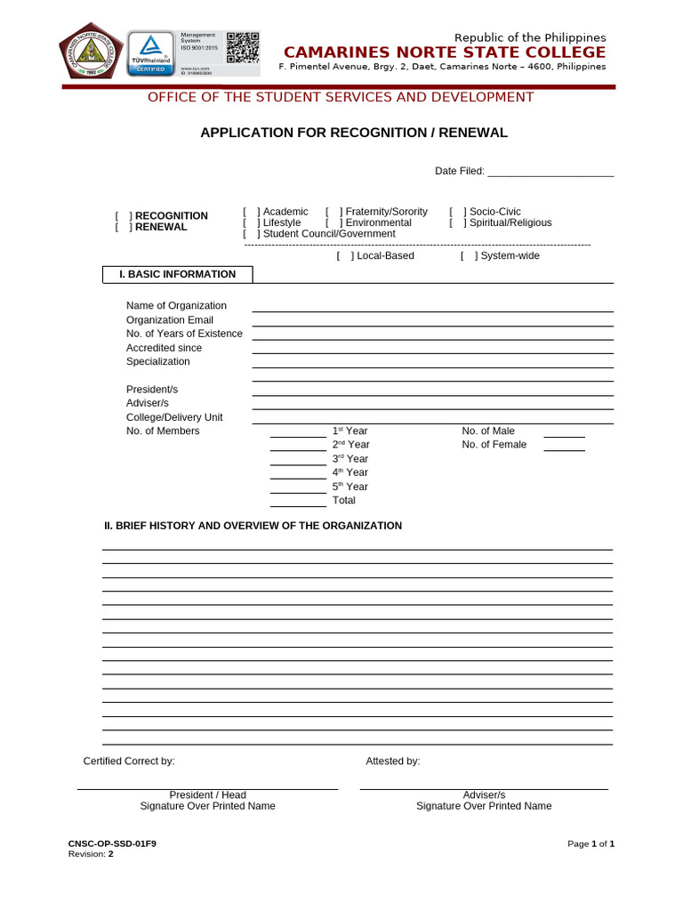 CNSC-OP-SSD-01F9, Application For Recognition or Renewal-Rev.2 | PDF ...