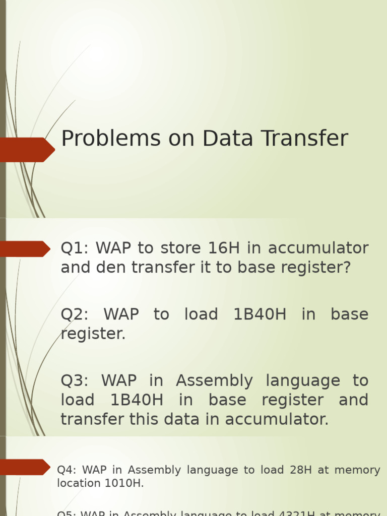 Assembly Language Data Transfer Problems | PDF
