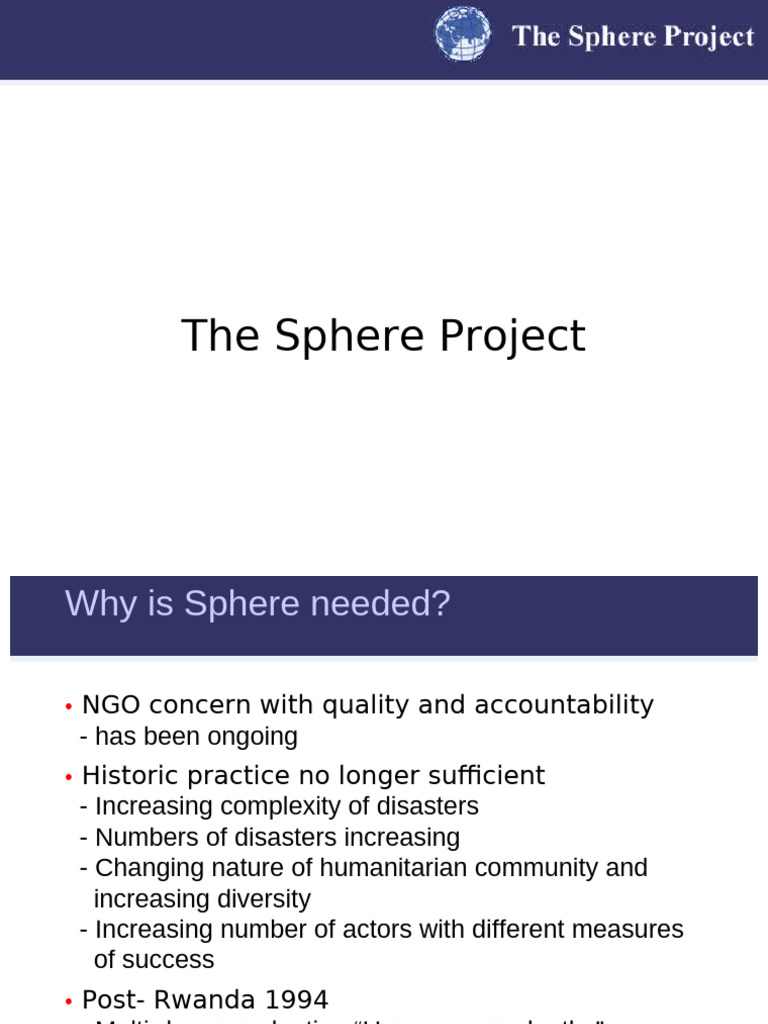 Sphere Project: Enhancing Humanitarian Standards | PDF | Social Ethics ...