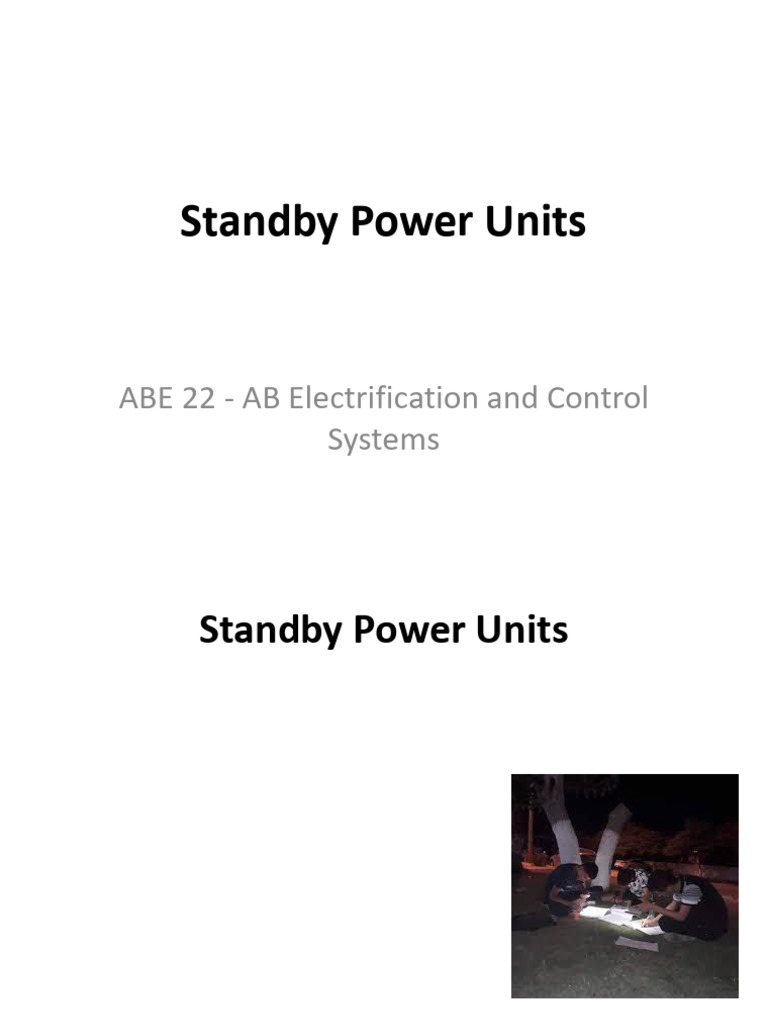 Standby Power Units | PDF | Electric Generator | Switch