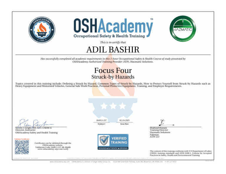 Adil Bashir Course 808 | PDF | Labor Relations | Safety