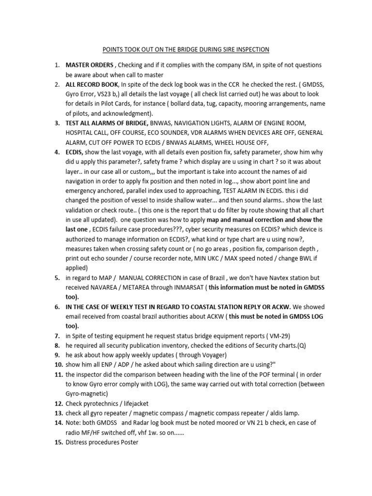 Bridge Inspection Checklist Summary | PDF | Navigation