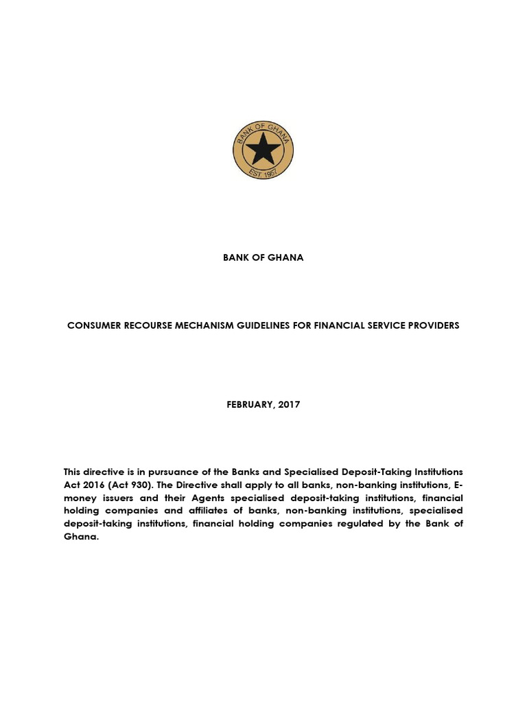 Consumer Recourse Mechanism Guidelines | PDF | Complaint | Banks